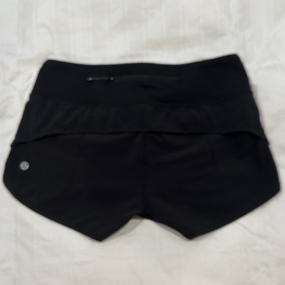 lululemon athletica Black Women's Athletic Shorts with Back Zip Pocket